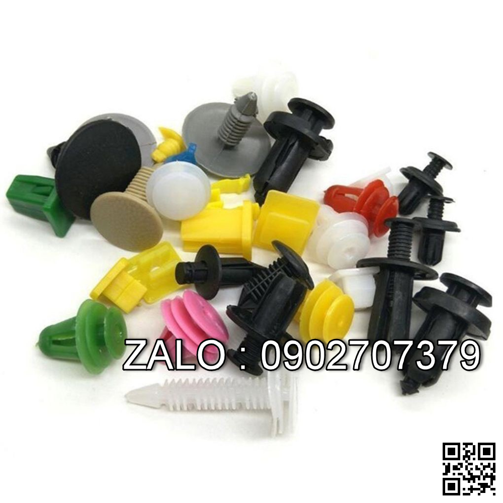 Bộ 100 đinh tán chốt vít nở nhựa cho xe hơi ô tô