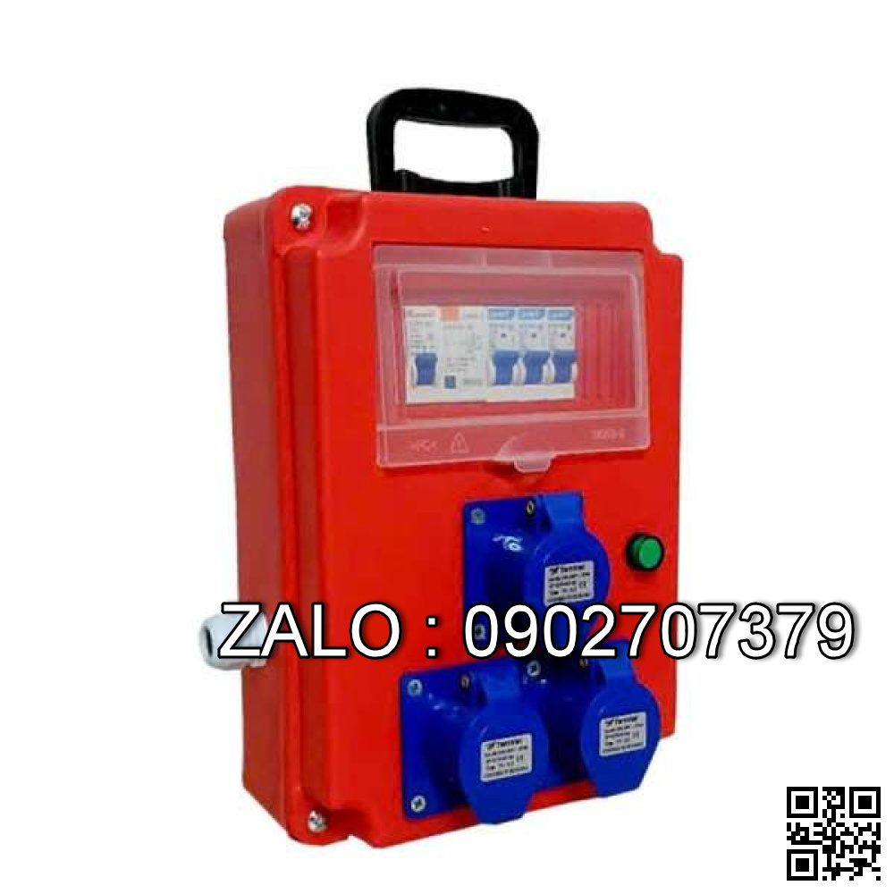 Hộp chia điện công nghiệp có CB chống giật, loại ổ 3 chấu, 32A, 220V