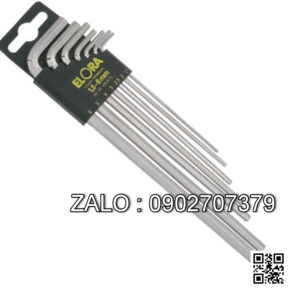 Bộ lục giác hệ mét 9 cây ELORA 159S-9L, từ 1.5 đến 10mm
