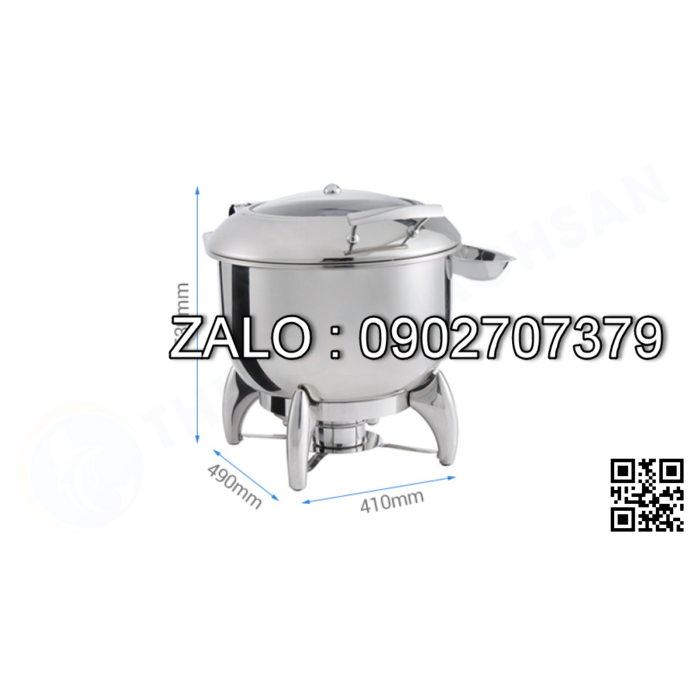 Nồi Soup Buffet Tròn Nắp Kiếng Có Đáy 2 Lớp S52288