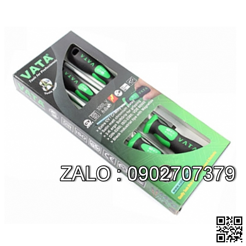 Bộ tuốc nơ vít VATA cán nhựa TPR 2 cạnh & 4
cạnh 6 chi tiết 2406BFP
