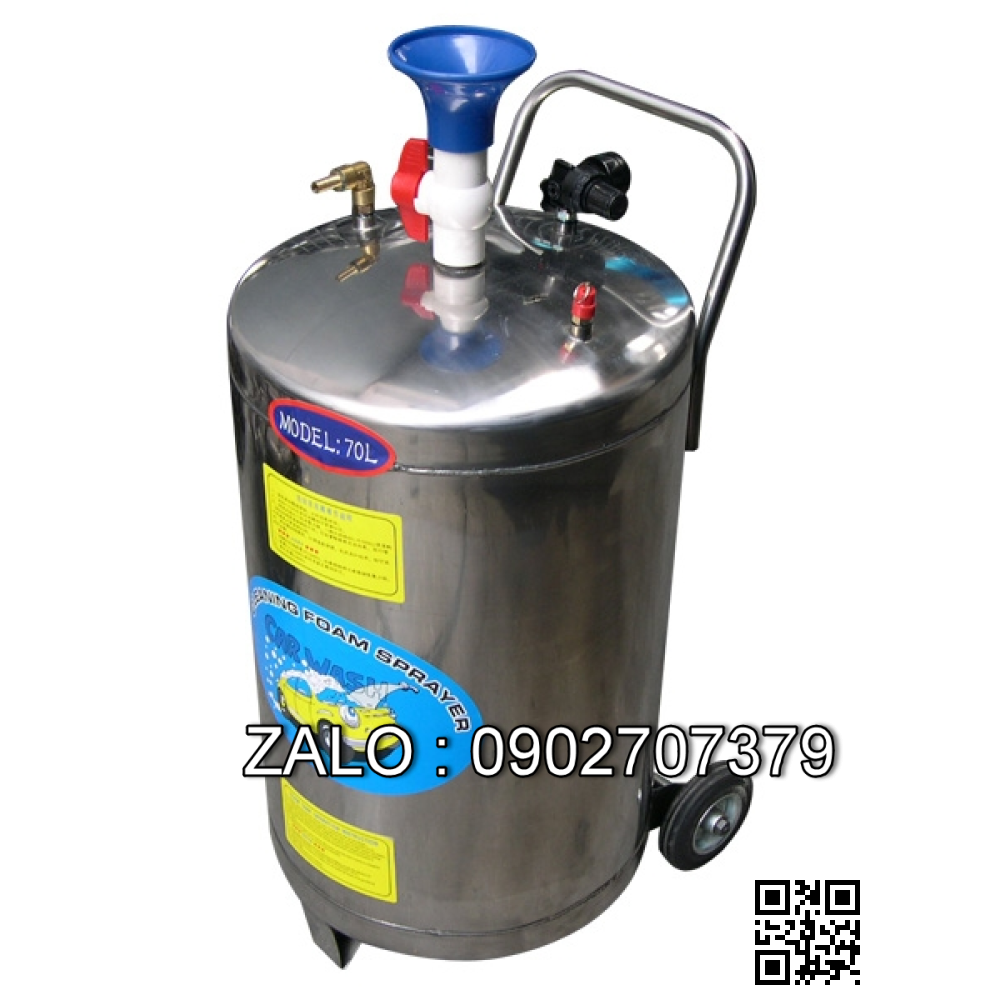 Bình bọt sơn Inox thấp 70L