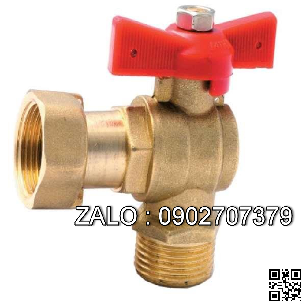 Van khóa nước thép mạ kẽm răng trong RT tay vặn màu đỏ 49