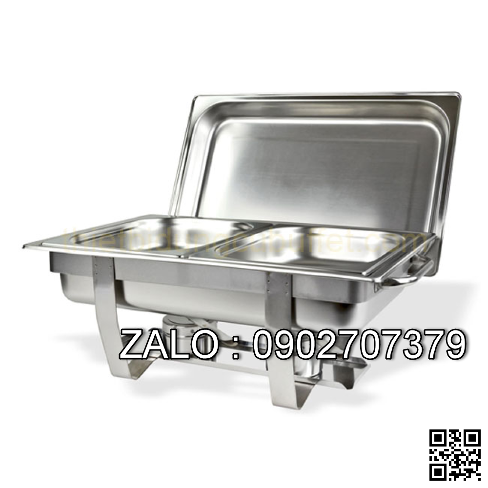 Nồi Buffet Chữ Nhật Giá Rẻ 2 Ngăn Nắp Rời NF2111-2