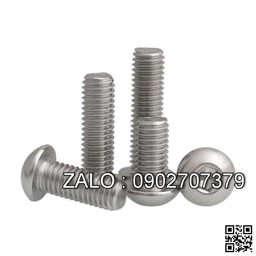 Bộ Bulong lục giác chìm đầu dù ren lửng inox 304 M5x28