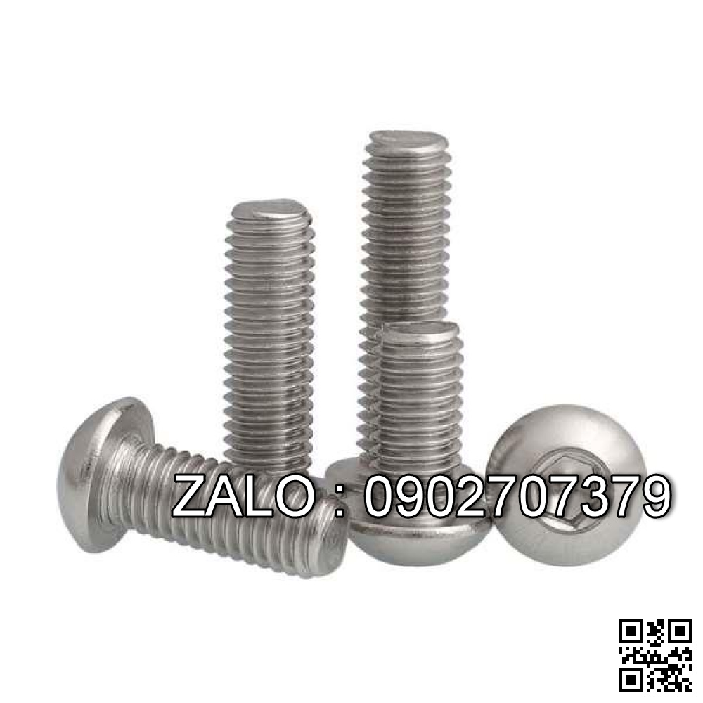 Bộ Bulong lục giác chìm đầu dù ren lửng inox 304 M3.5x15