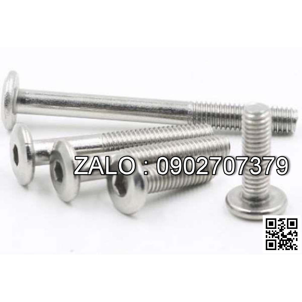 Bộ Bulong lục giác chìm đầu dẹt ren lửng inox 304 M2.2x38