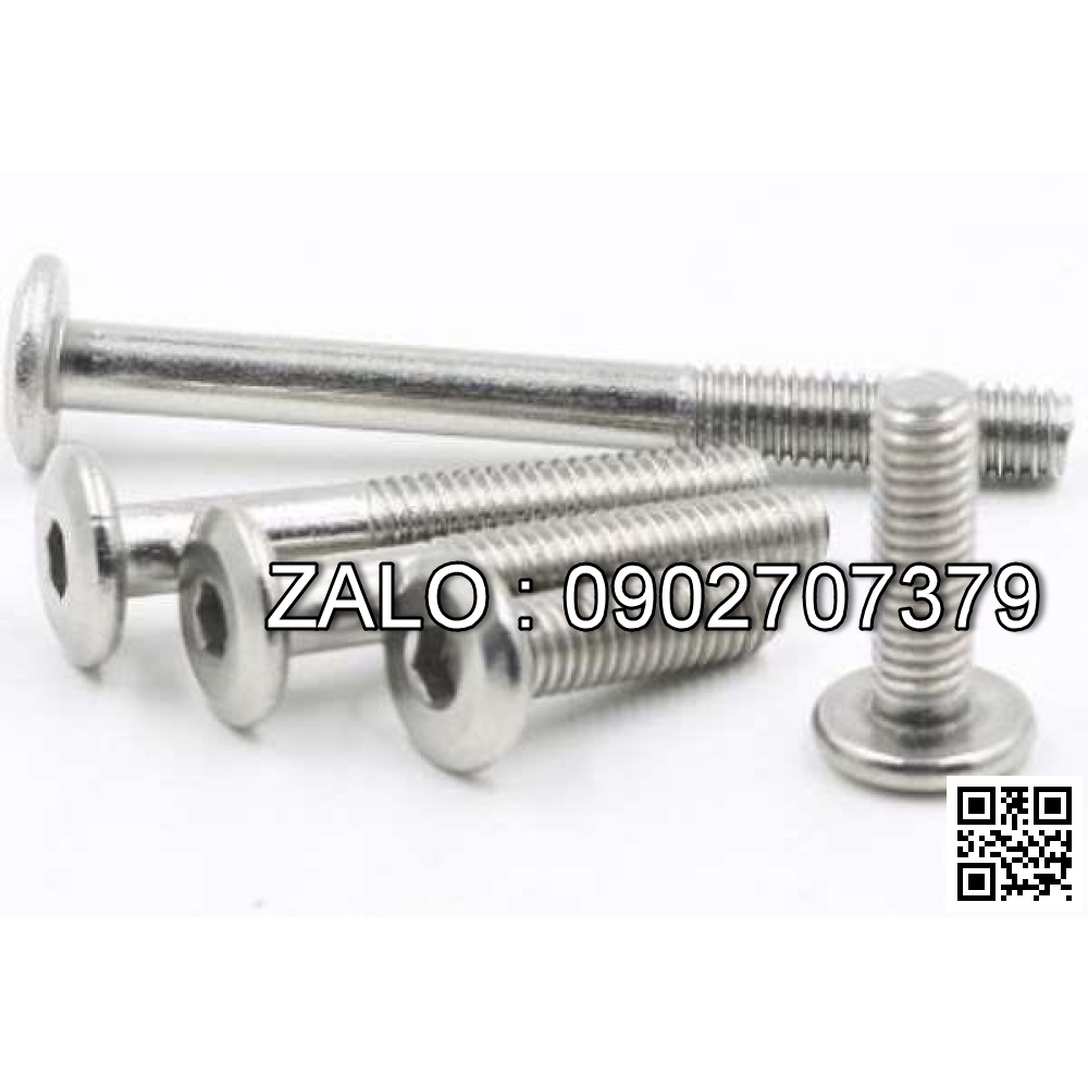 Bộ Bulong lục giác chìm đầu dẹt ren lửng inox 304 M3x4