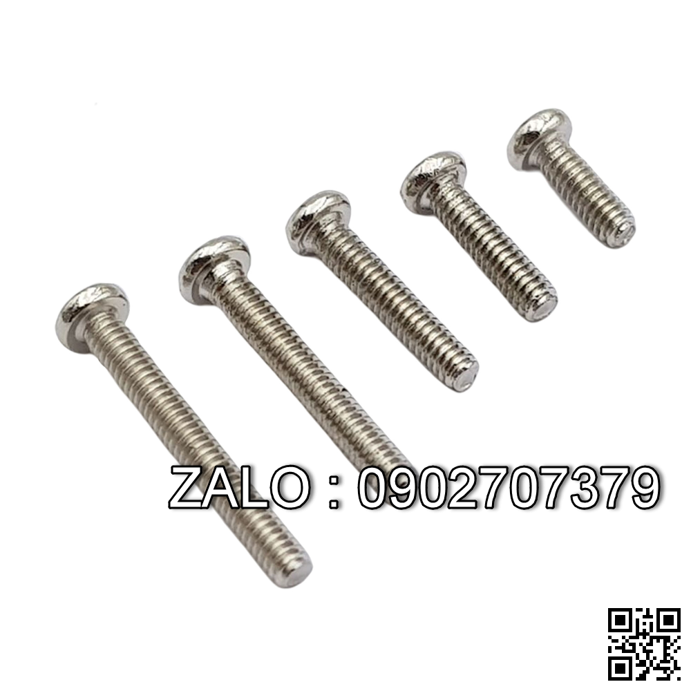 Ốc vít đầu tròn bằng inox 304 : M1x3mm , 50 con/bịch