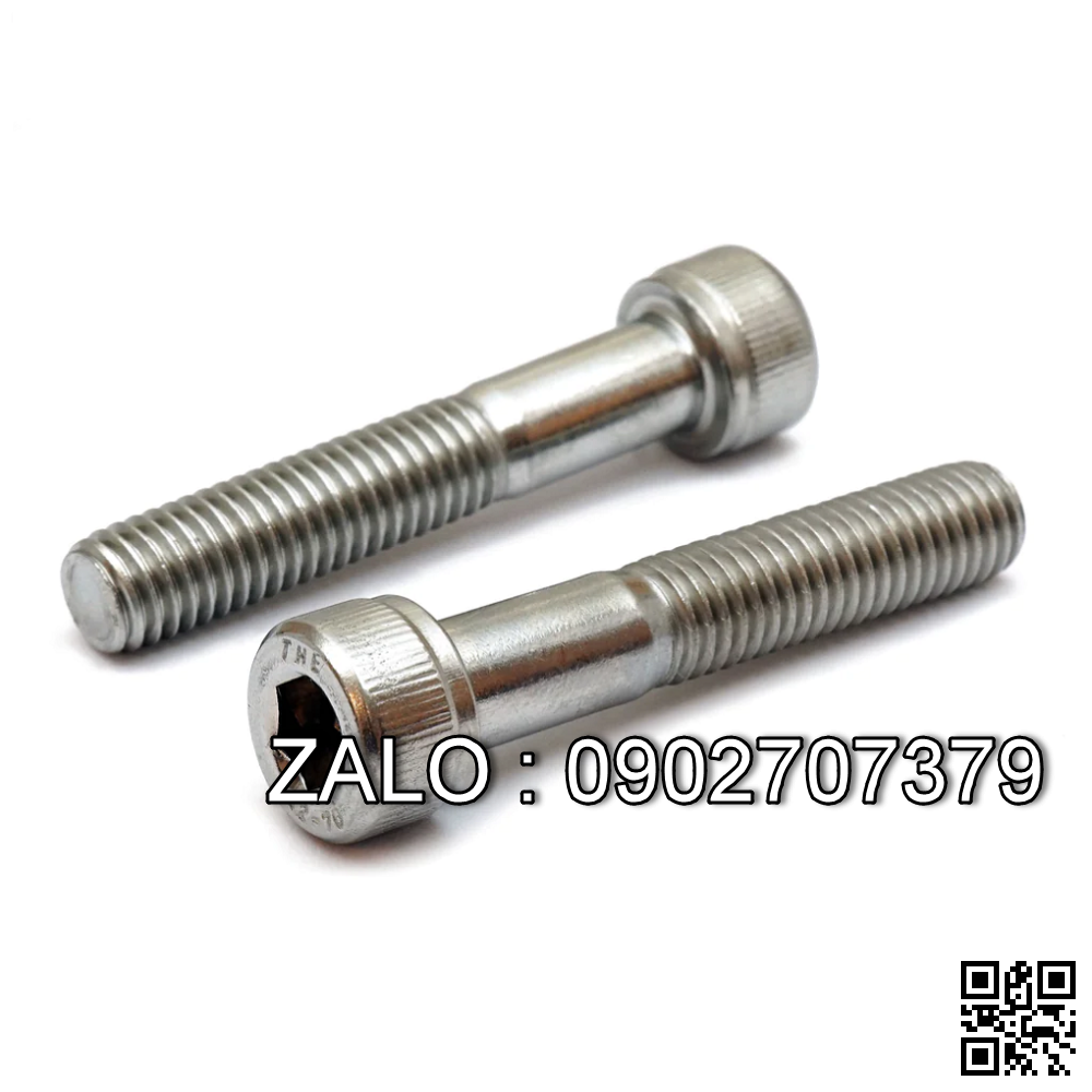 Bộ Bulong lục giác chìm đầu bằng ren lửng inox 304 M4x50