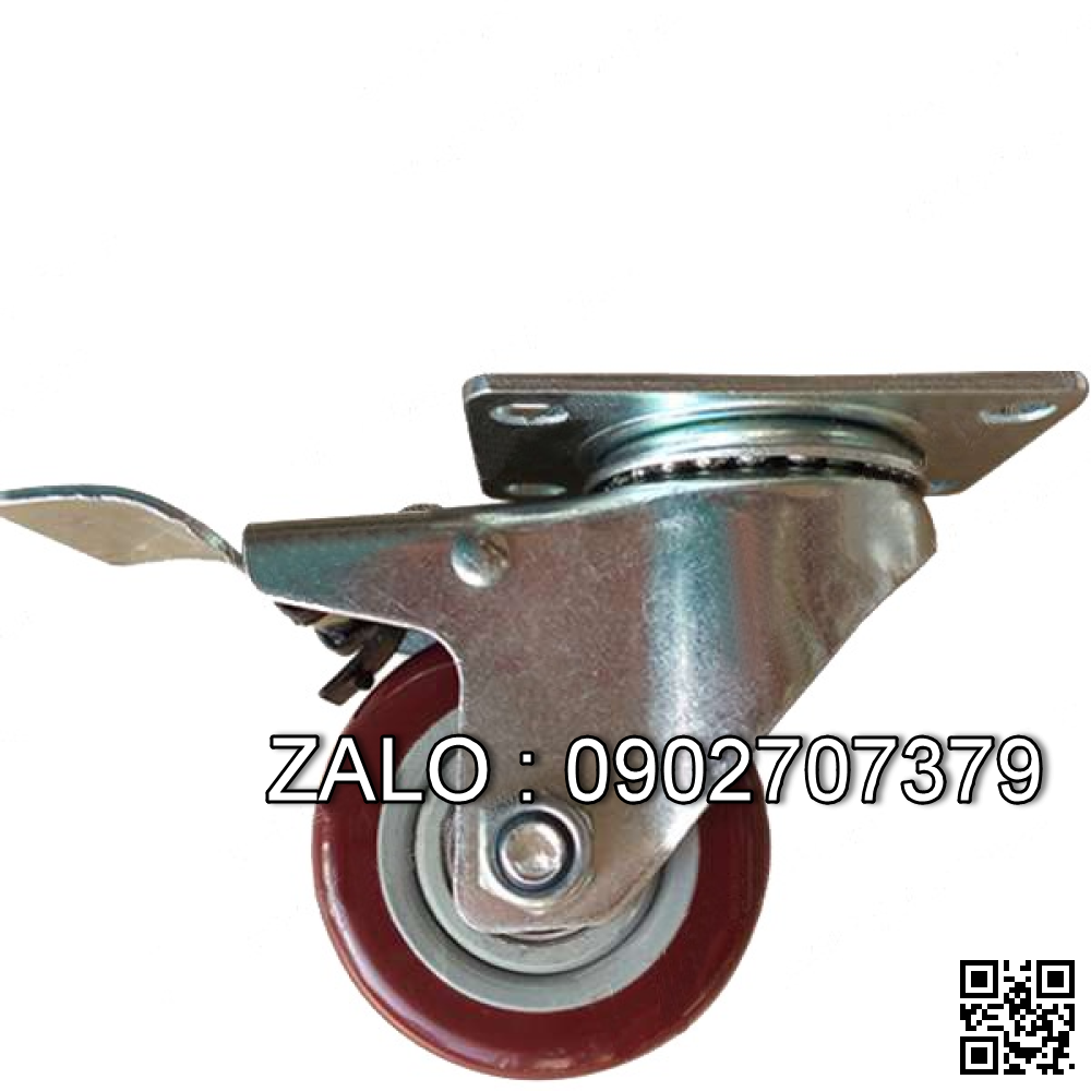 Bánh xe đẩy TCF38 cao su nhiệt nâu vít Ø38x12 mm