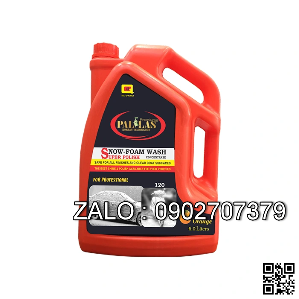 Nước rửa xe bọt tuyết siêu bóng 120 PALLAS hương cam 6L