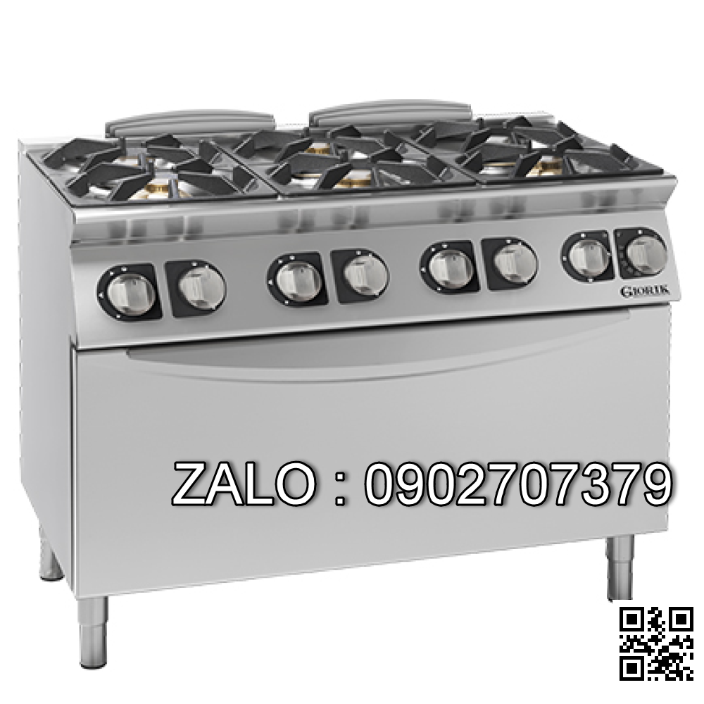 Bếp Âu 6 họng dùng gas có lò nướng lớn dùng điện Giorik CG76EH