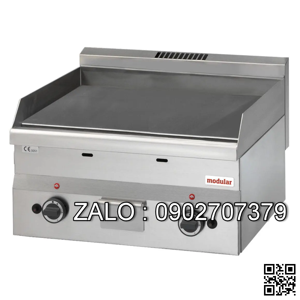 Bếp chiên bề mặt phẳng có rãnh mạ crom Modular FU 60/60 FTRE-CR