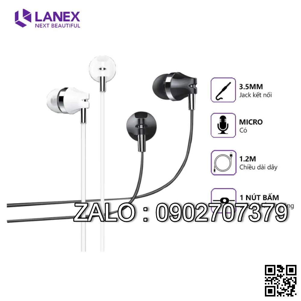 Tai Nghe Lanex LE01 (Jack 3.5, 1.2m)