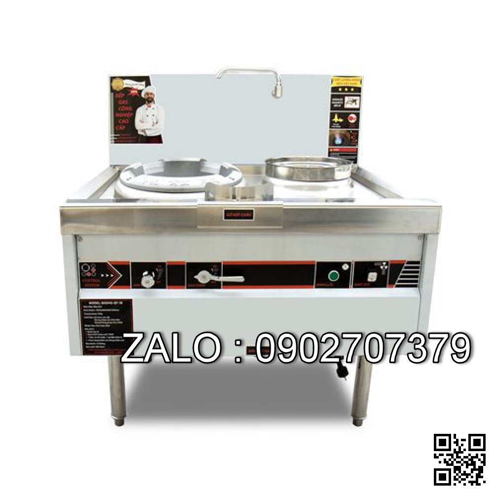 Bếp Á Okasu đơn họng gang có bầu nước