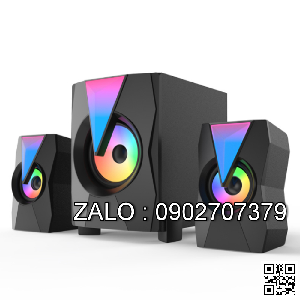 Loa 2.1 AAP E012 Chính Hãng (AUX, Bluetooth, USB, Thẻ Nhớ, FM, Remote)