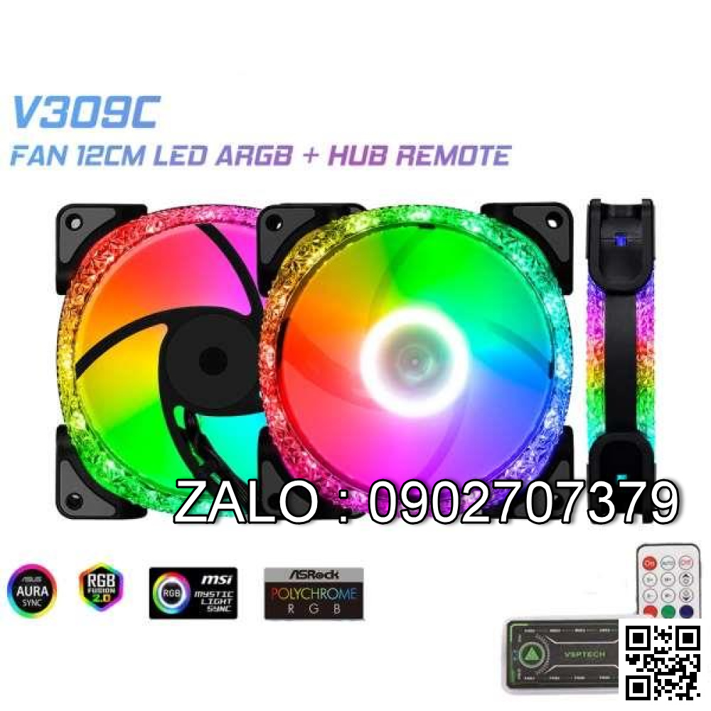 Bộ Kit 3 Fan V309C VSP Led RGB