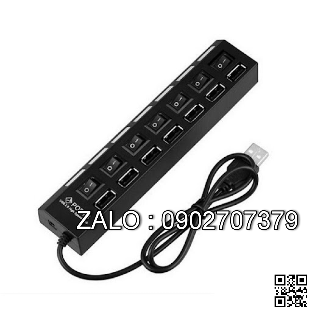 Hub USB 7 Porrt Hình Ổ Điện Có Công Tắc