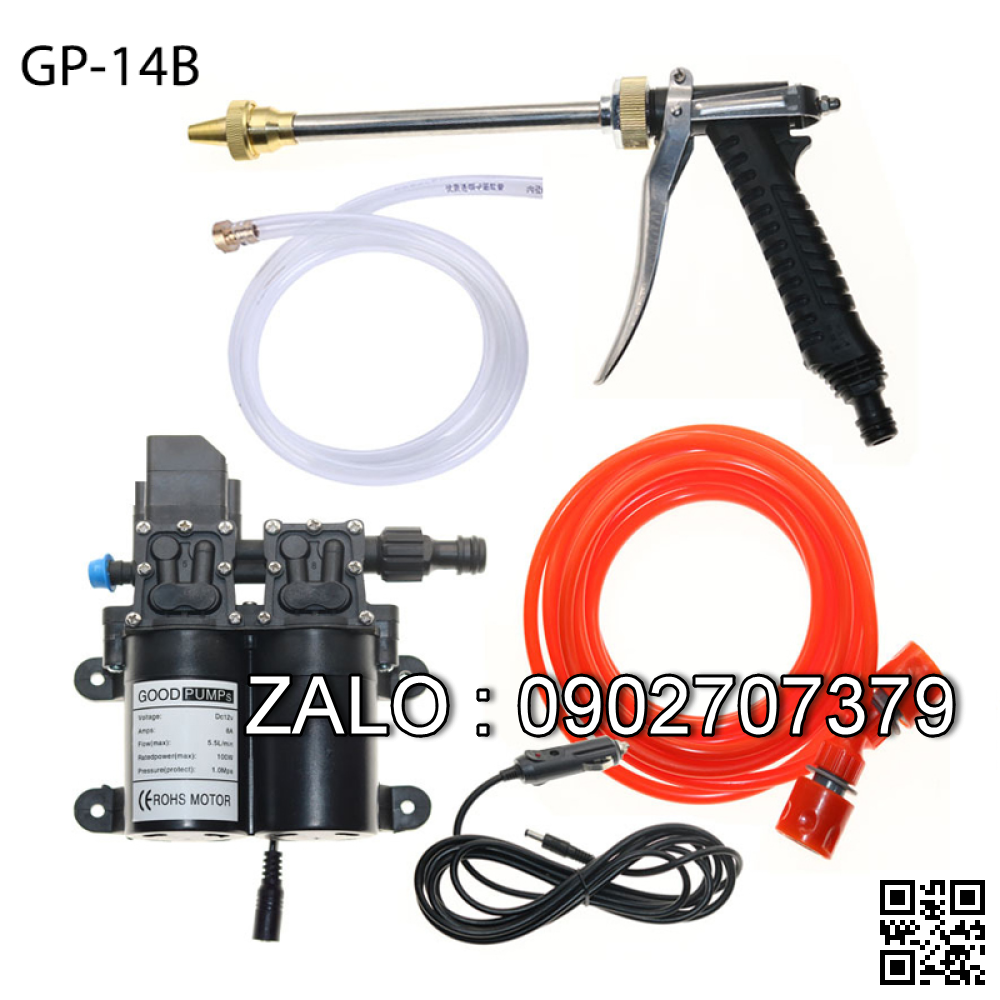 Máy rửa xe mini dùng cho gia đình sử dụng điện 12V Goodpump GP-14B