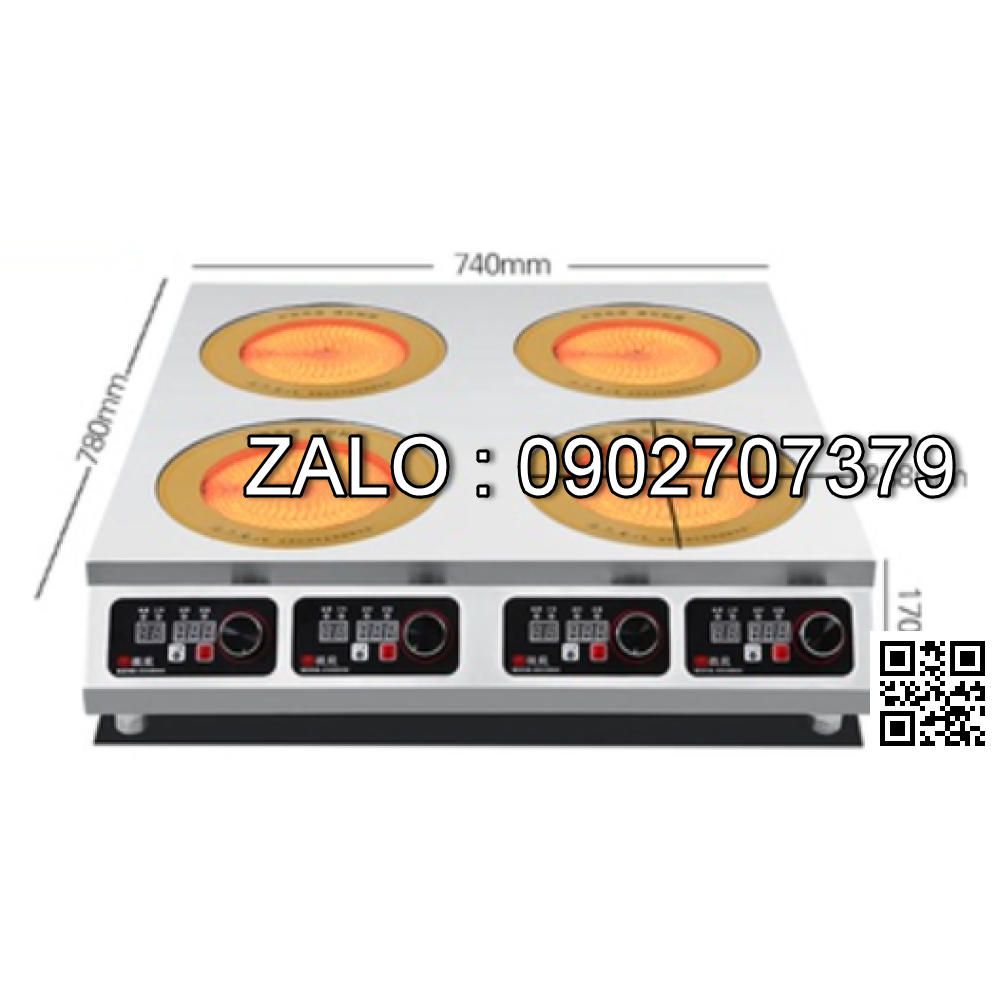 Bếp hầm công nghiệp hồng ngoại 4 mặt phẳng 6 mặt phẳng cao cấp Shinstar