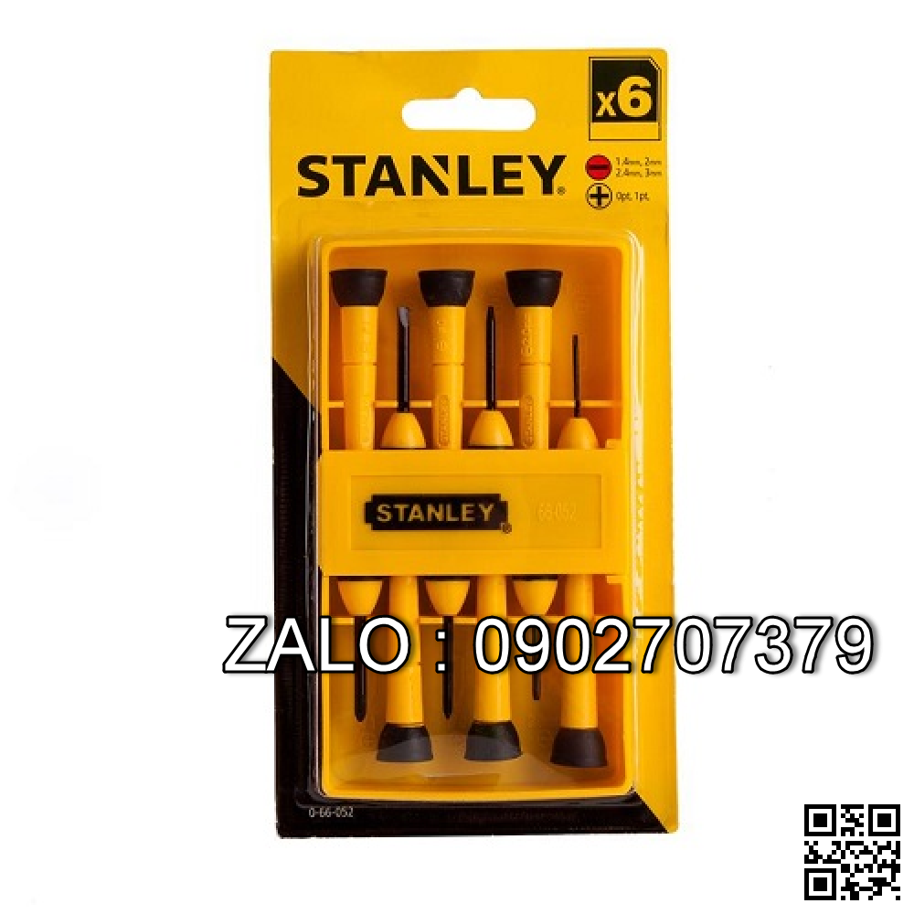 Bộ tuốc nơ vít Stanley đồng hồ cán nhựa 2
cạnh & 4 cạnh 6 chi tiết 66-052