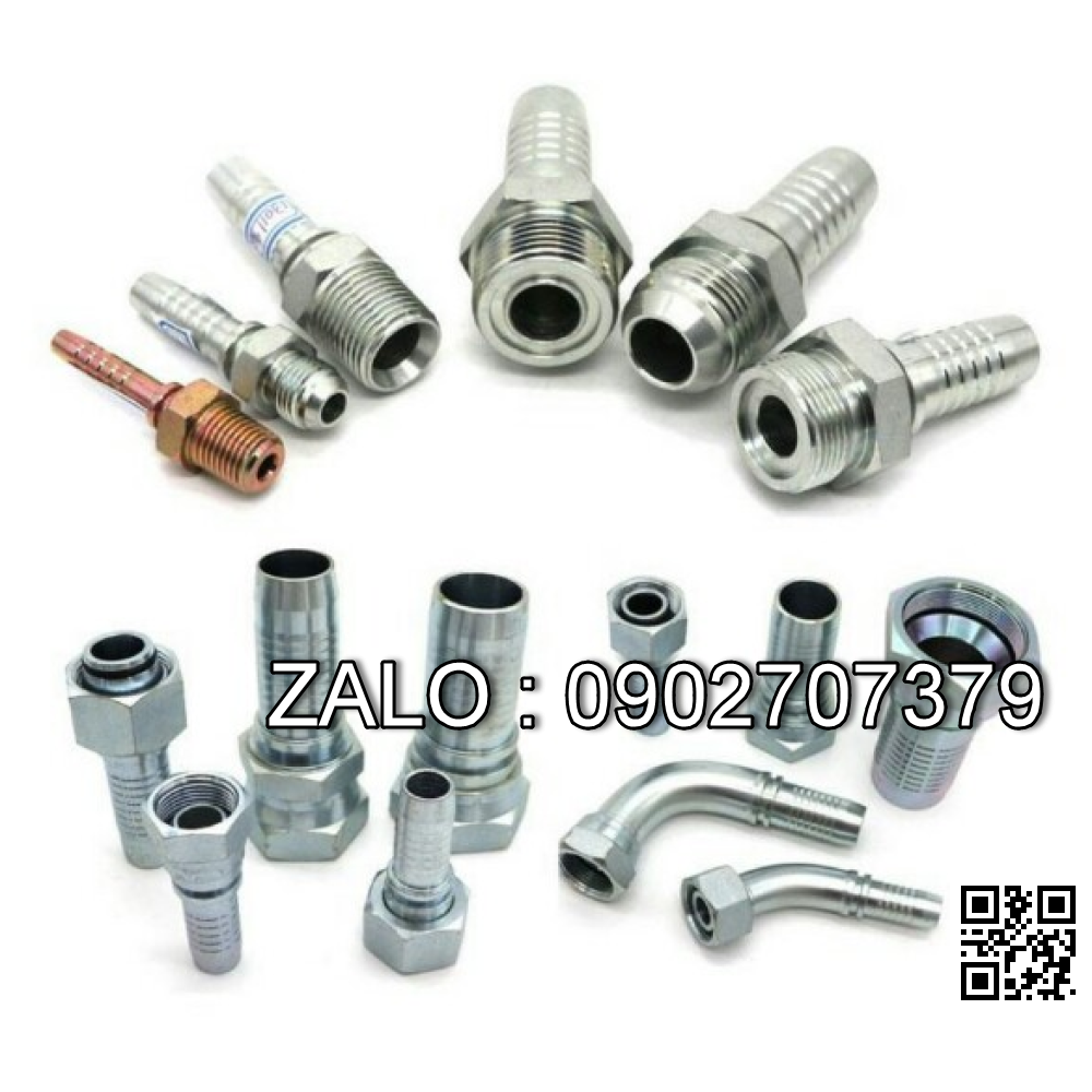 Đầu nối thủy lực 2 đầu ren ngoài 11/16-16 UN , hệ ren ORFS , Có oring