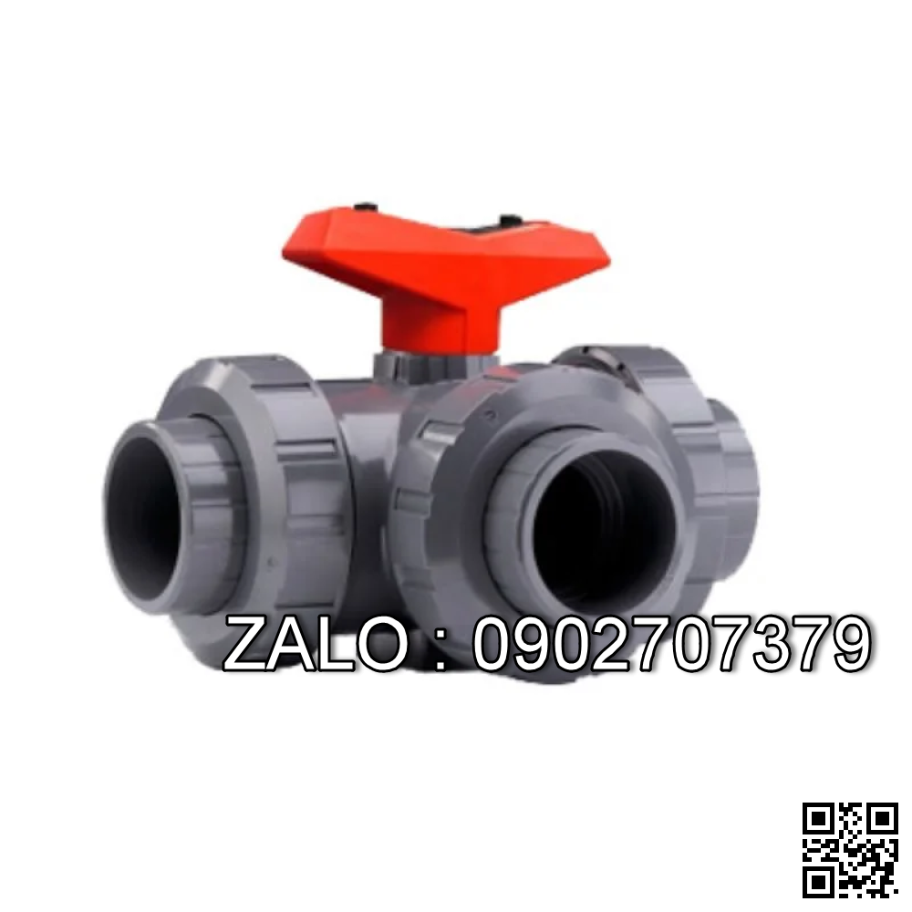 Van bi nhựa lắp ren 3 ngã DN100
