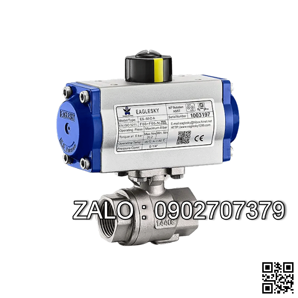 Van bi điện điều khiển gang lắp ren 2 ngã DN150