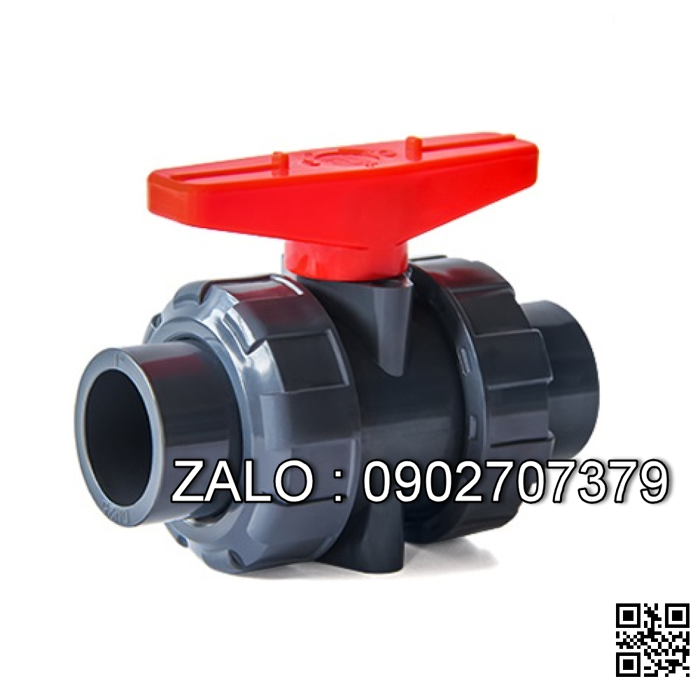 Van bi nhựa rắc co 2 đầu sử dụng ống phi 50 Tiền Phong