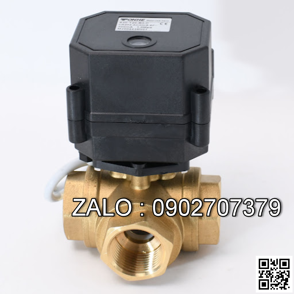 Van bi điện điều khiển đồng không ren 3 ngã DN8