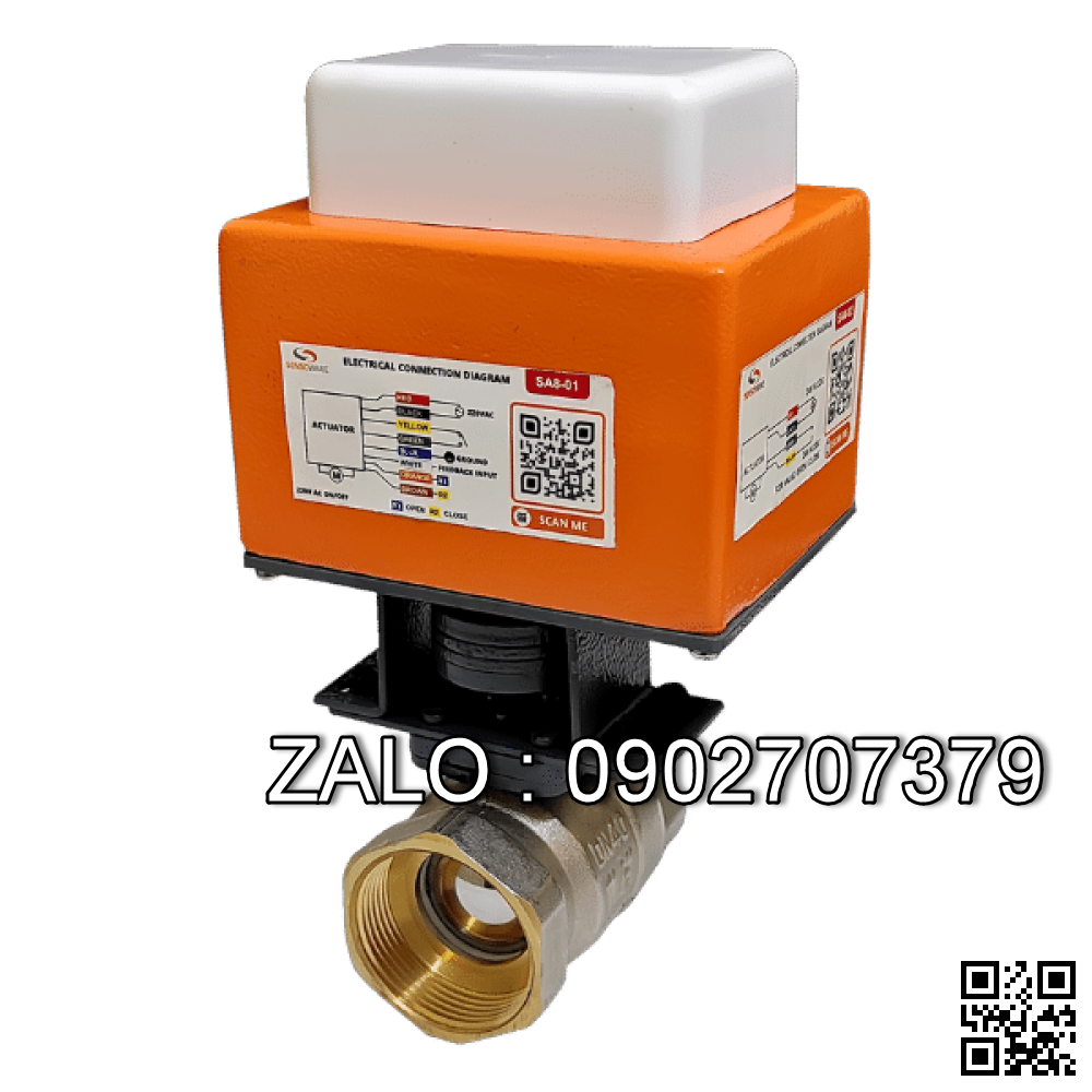 Van bi điện điều khiển thau không ren 3 ngã DN50
