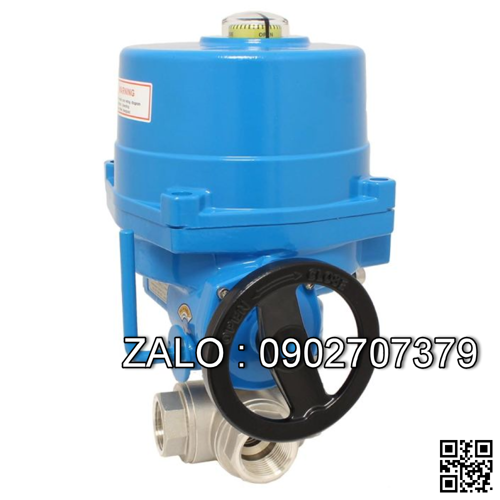 Van bi điện điều khiển gang lắp ren ngoài 3 ngã DN100