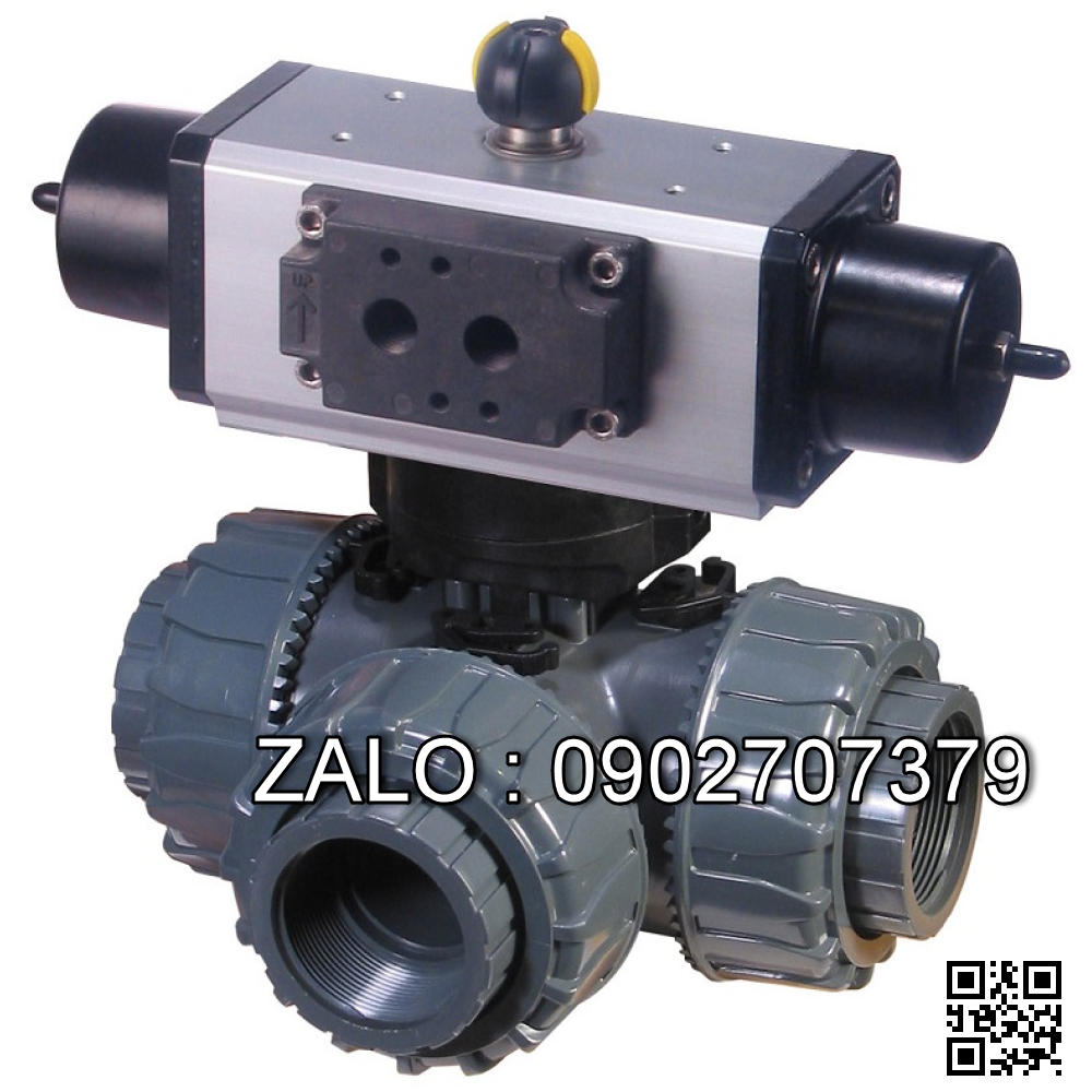 Van bi điện điều khiển nhựa lắp ren ngoài 3 ngã DN10
