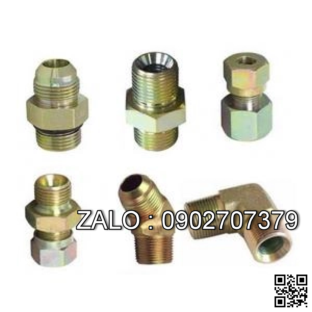 Đầu nối thủy lực 1 đầu M16x1.5, 1 đầu M12x1.25, gắn oring ( ren ngoài )