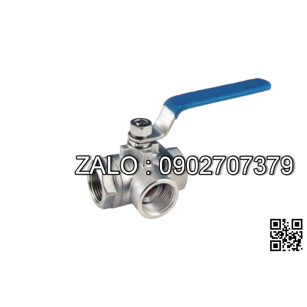 Van bi hàn 3PC Inox 304 tay gạt DN15
