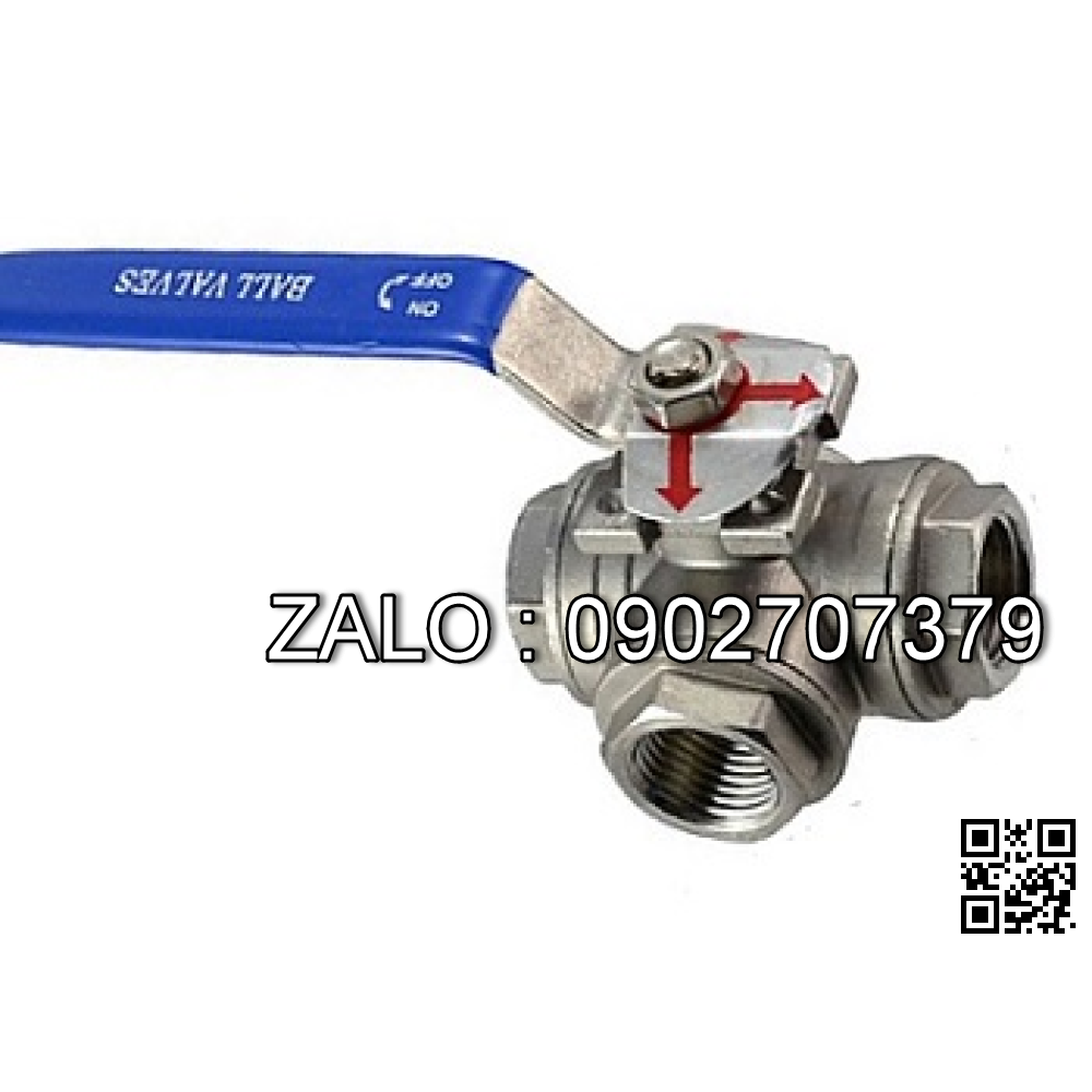 Van bi ren 3 ngã TYPE ( T ) Inox 304 tay gạt DN40