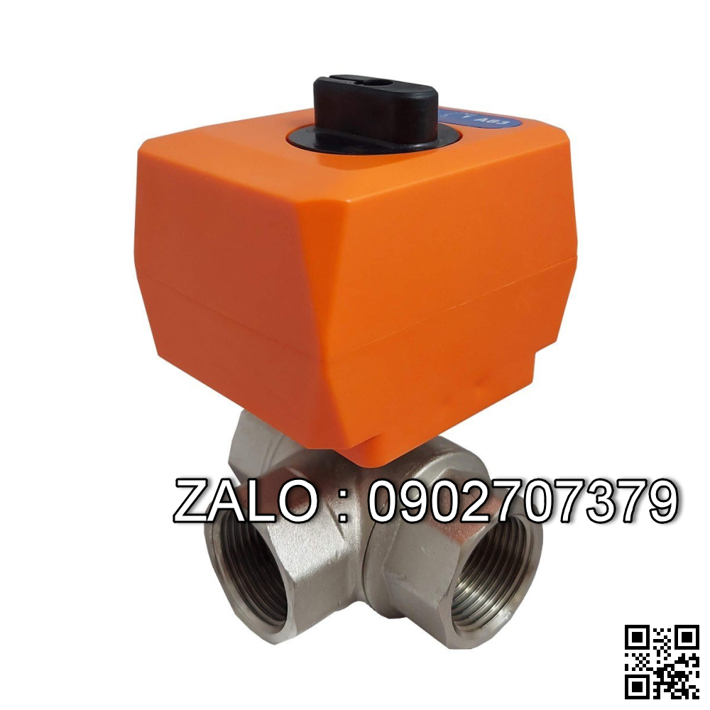 Van bi điện điều khiển thau lắp ren ngoài 3 ngã DN65