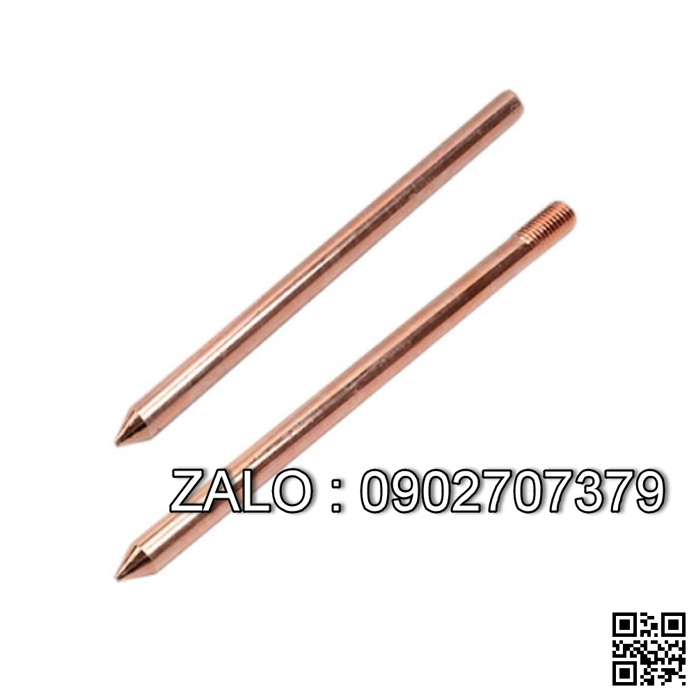 Cọc tiếp địa thép mạ đồng D18, dài 2.4m CTD182400