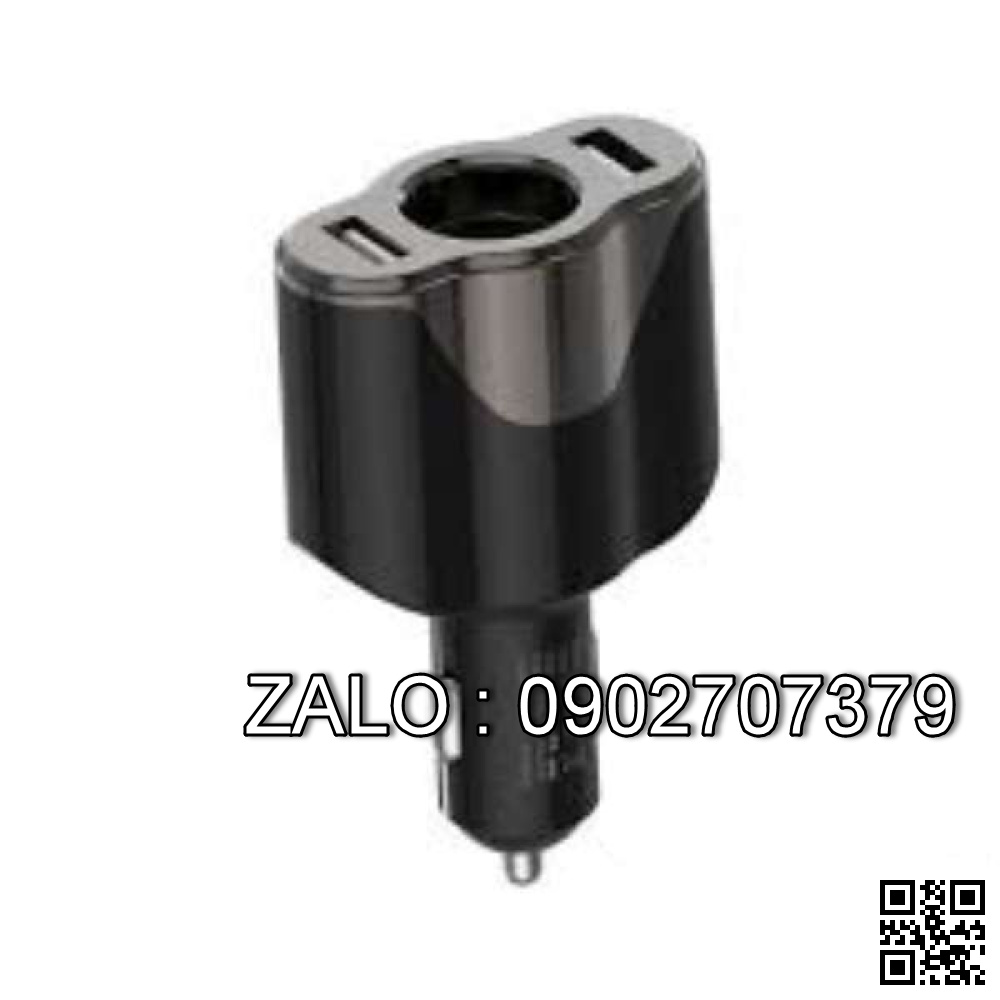 Cóc Sạc Xe Hơi Borofone BZ7 2 Usb + 1 Tẩu Mồi Thuốc