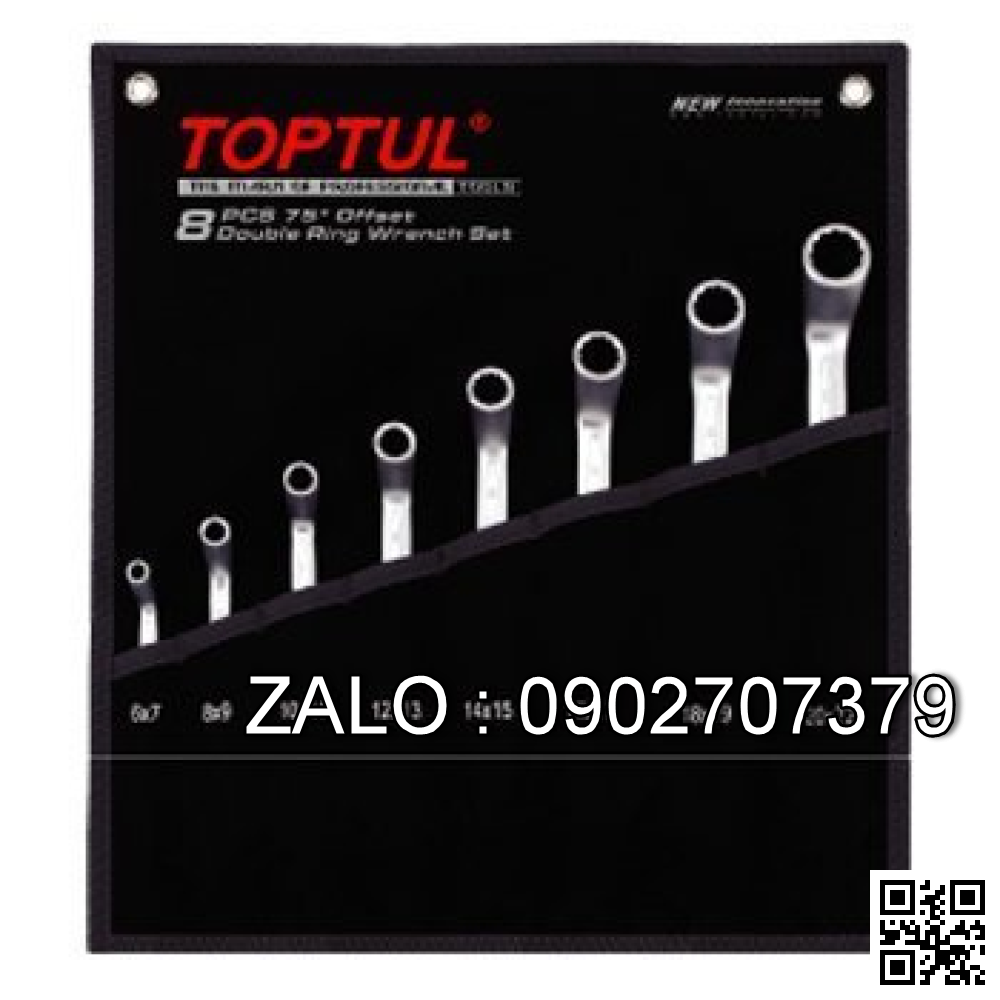 Bộ cờ lê 2 đầu vòng hộp đựng màu TOPTUL
 8 chi tiết 6-22mm Mạ Crôm bóng GAAE0814