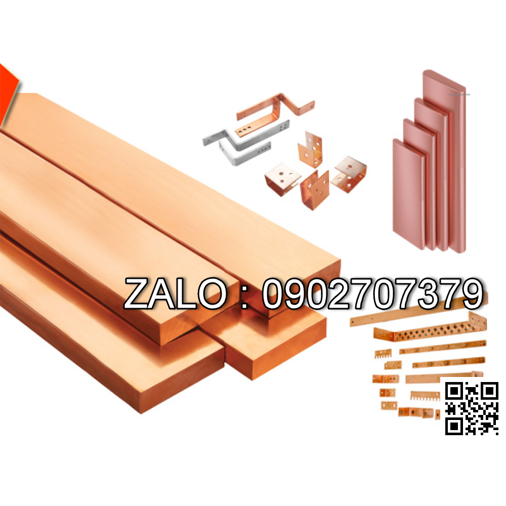Thanh đồng Busbar 15x2mm thành PE (tiếp địa)