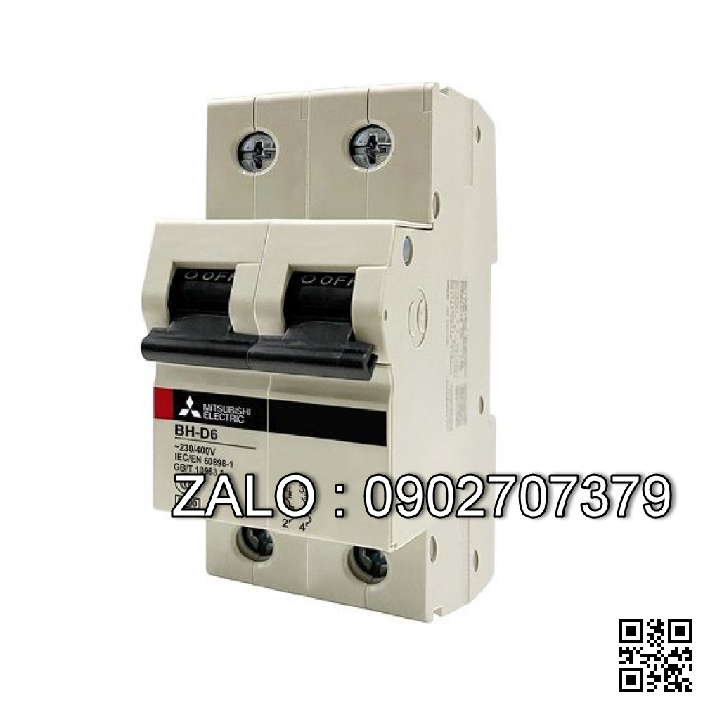 Cầu dao điện BH-D6, 2P - 50A, type C N