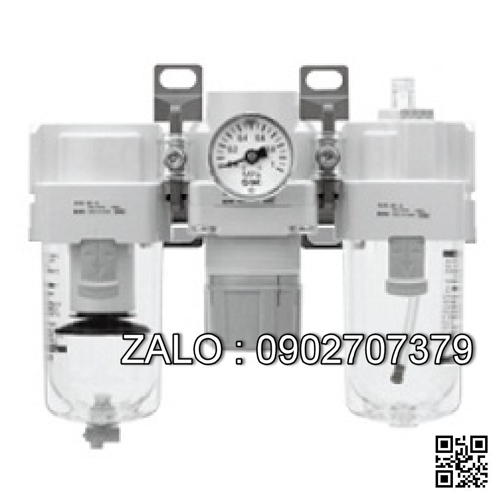 F.R.L combination EAW4000-04DF5M, Square Pressure
Gauge Mpa