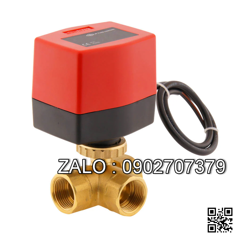 Van bi điện điều khiển đồng lắp ren trong 3 ngã DN10