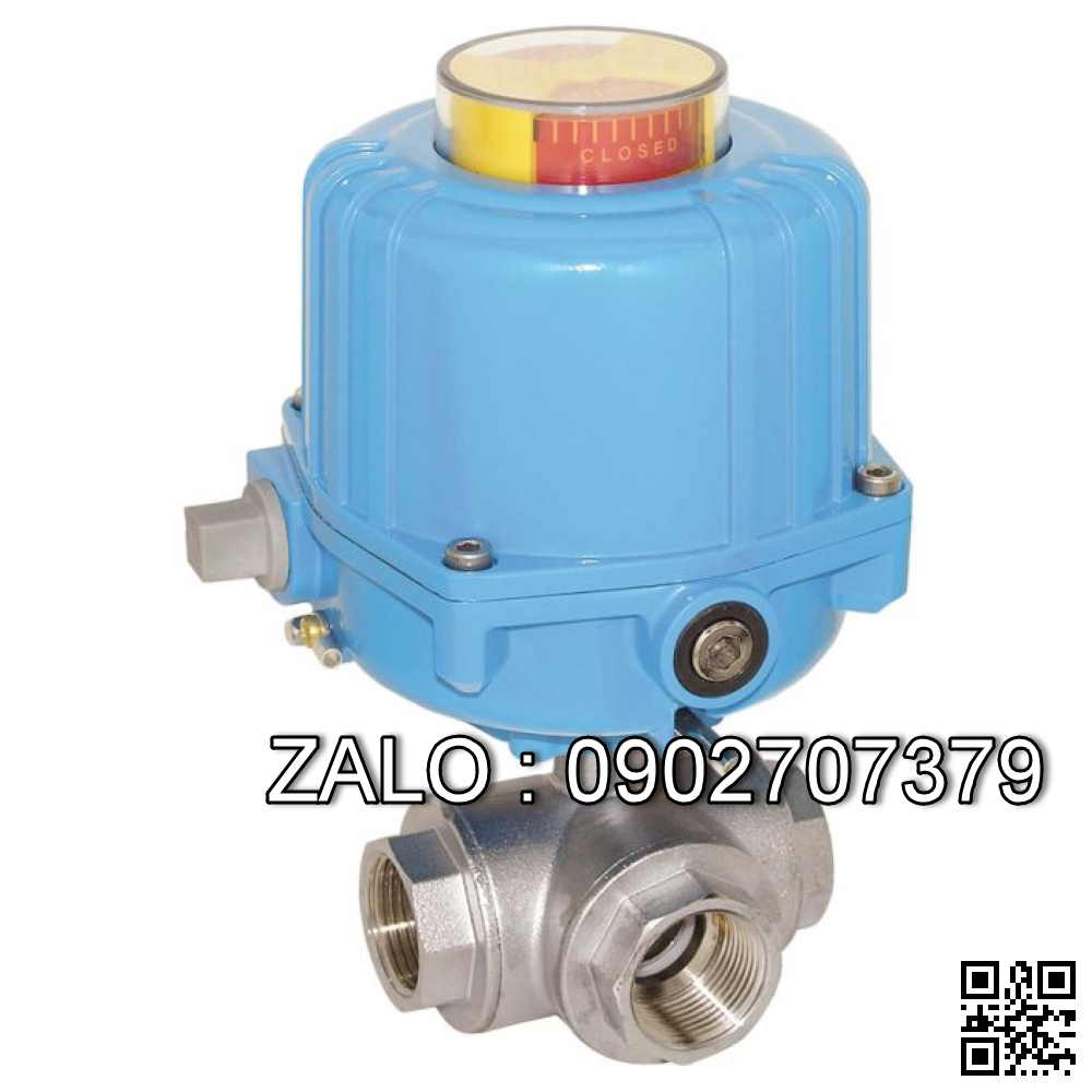 Van bi điện điều khiển gang lắp ren trong 3 ngã DN15