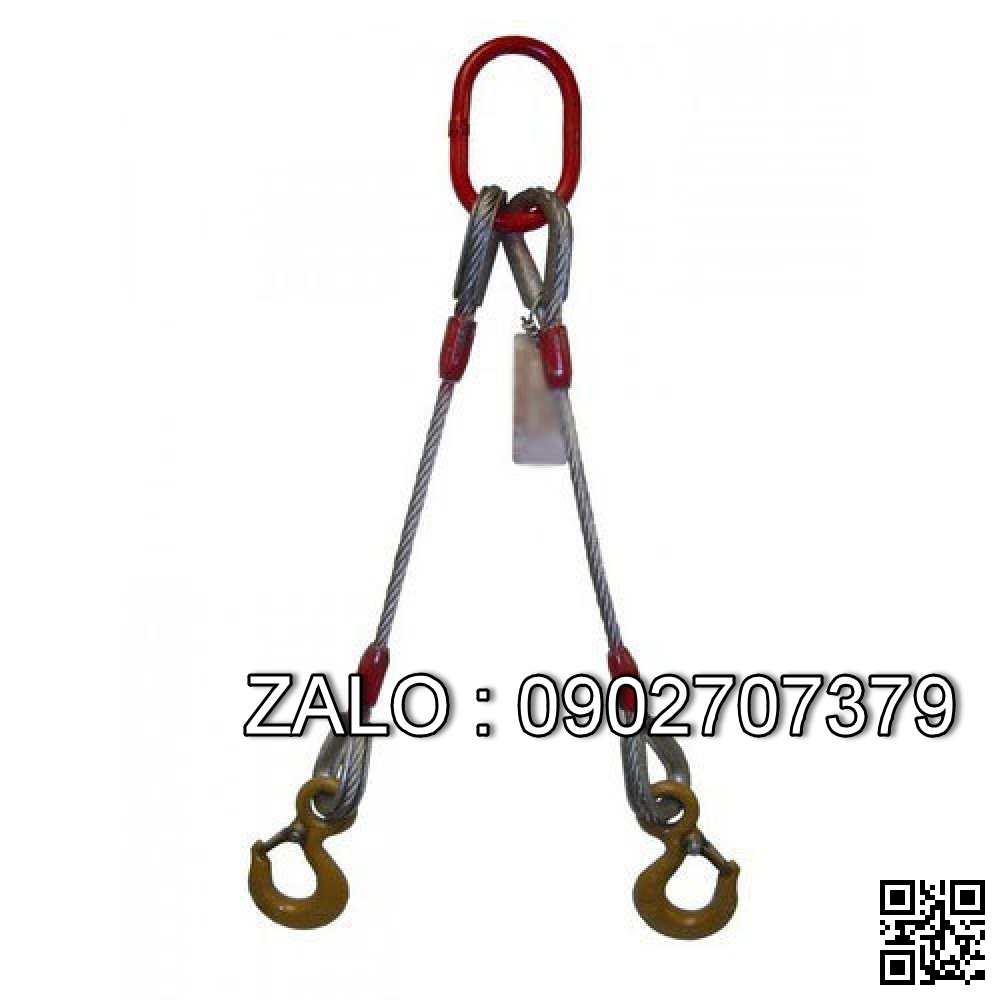 Bộ cáp sling 2 chân 5 tấn ( gồm 2 sợi sling phi 18x1500mm và 1 vòng khoen )