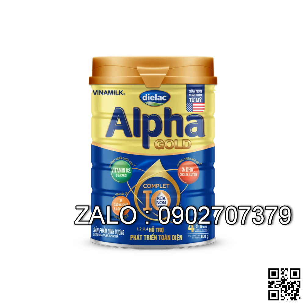 Vinamilk Sửa bột Dielac Alpha Gold IQ 4 900g