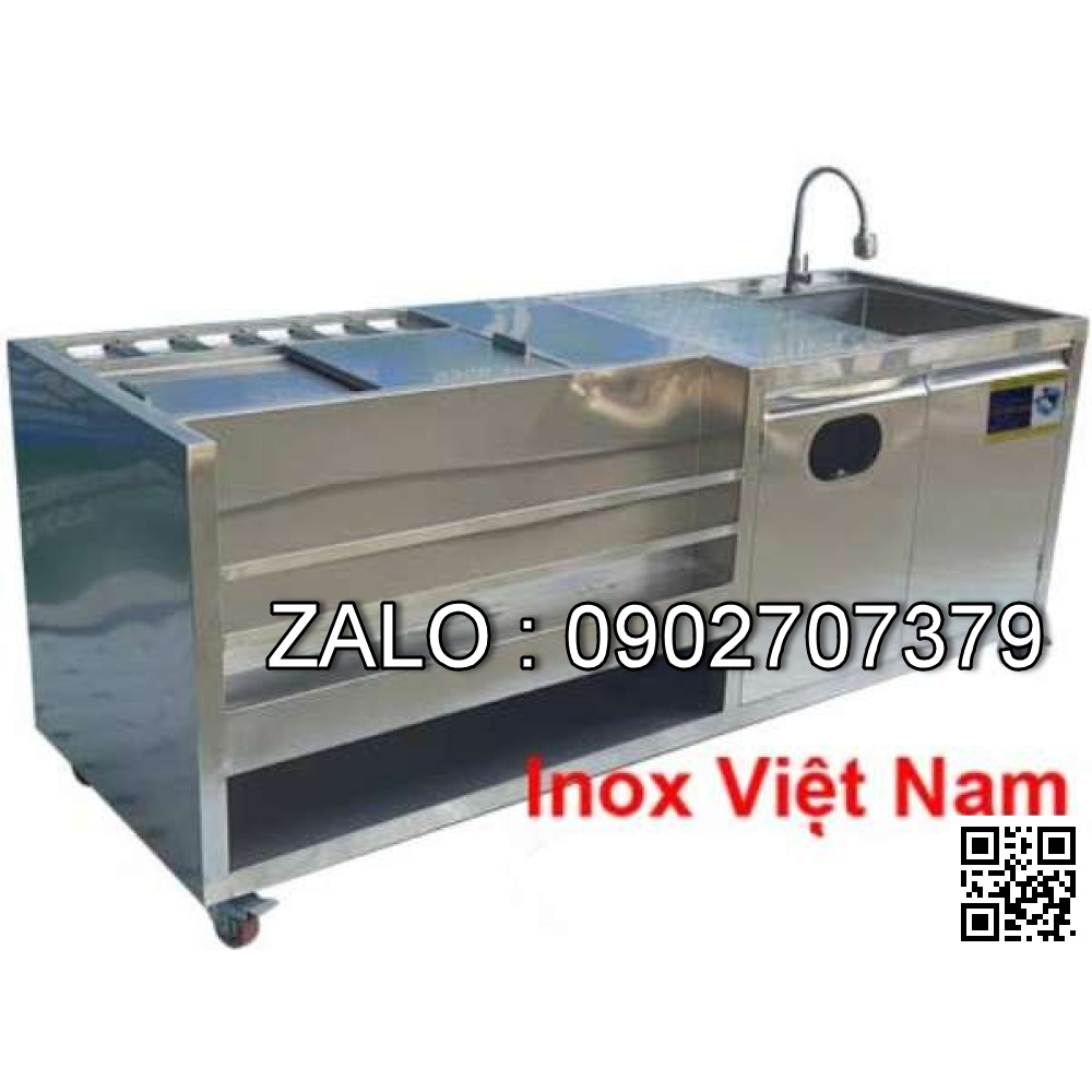 Quầy bar inox trà sửa 2m