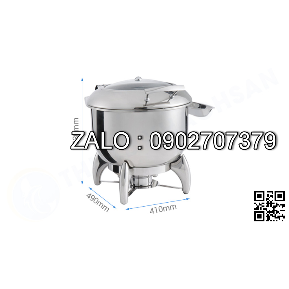 Nồi Soup Buffet Tròn Nắp Kiếng Có Đáy 2 Lớp S52288